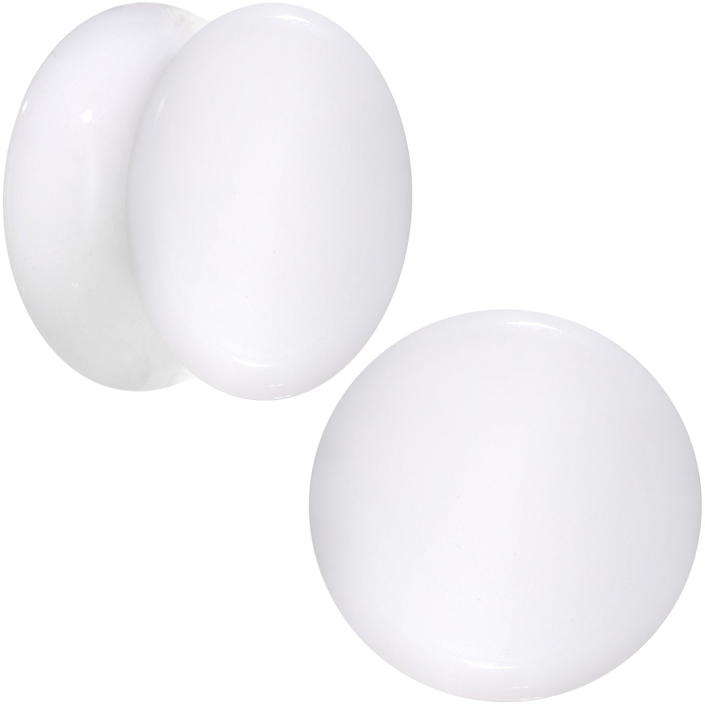 White UV Acrylic Saddle Plug Set 4mm to 25mm