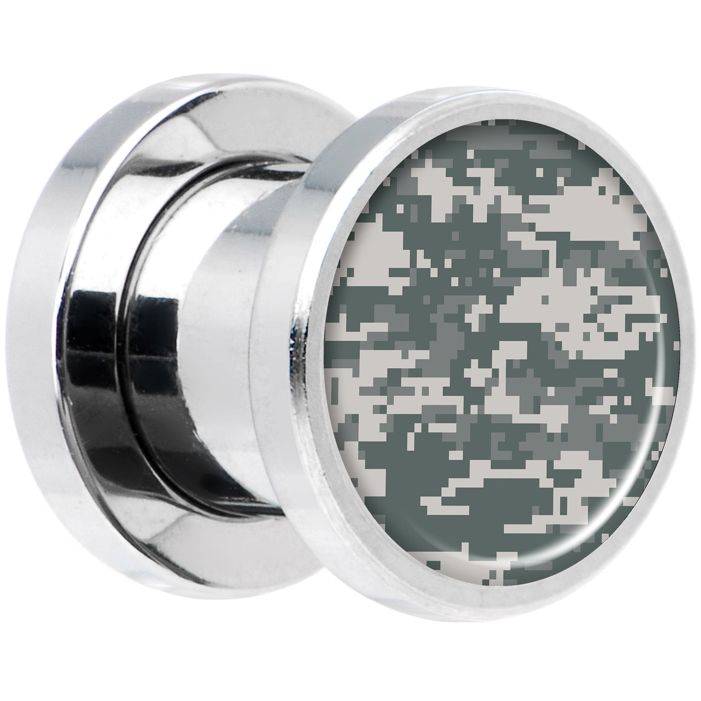 Digital Camo Print Steel Screw Fit Plug Set 0G