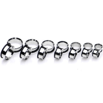 1/2 inch to 1 inch Seven Piece Steel Ear Stretching Tunnel Kit Set of 2