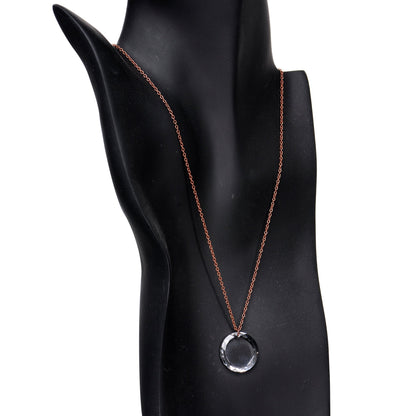 Clear Halo Copper Chain Necklace Created with Crystals