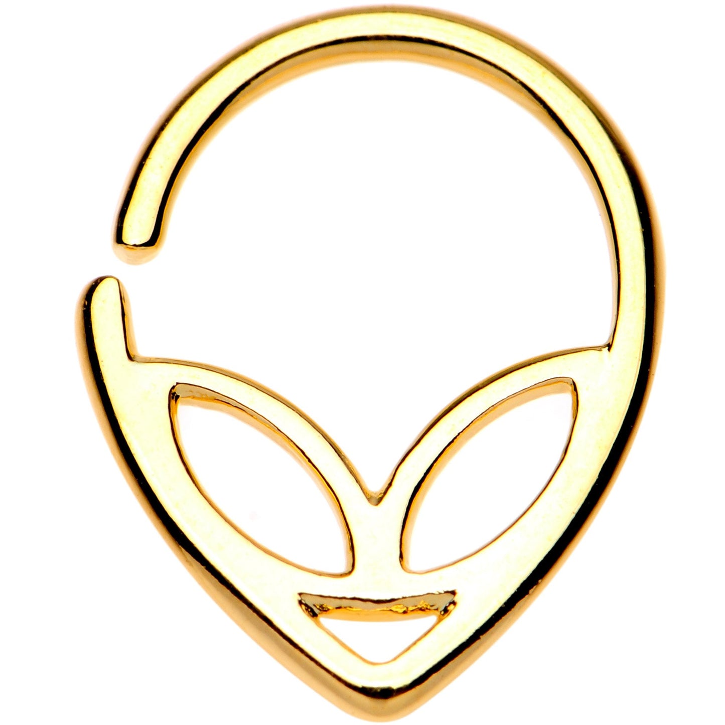16G 3/8 Gold Tone UFO Alien Septum Ring