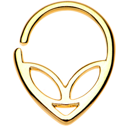 16G 3/8 Gold Tone UFO Alien Septum Ring