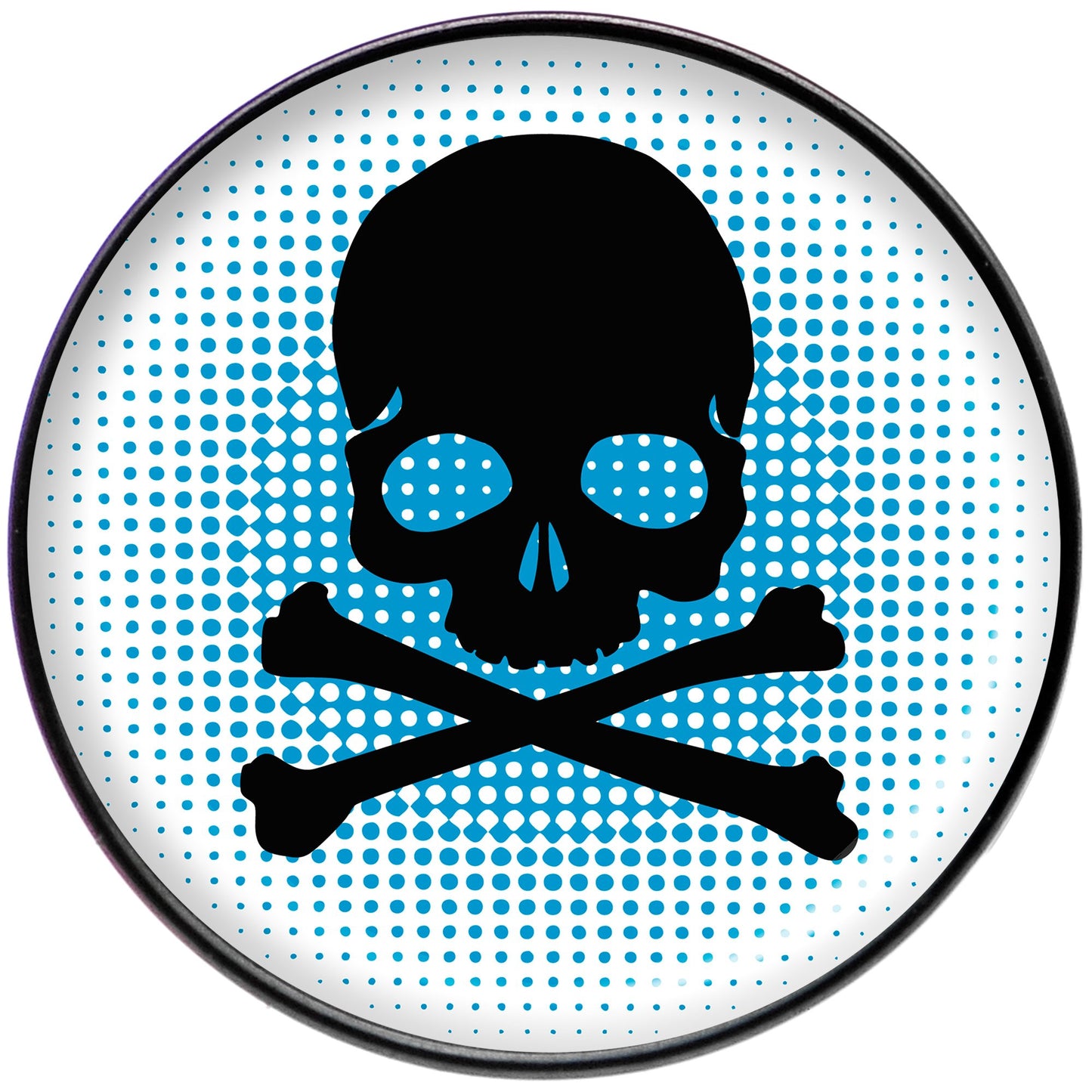 Blue Black Skull Black Barbell Tongue Ring