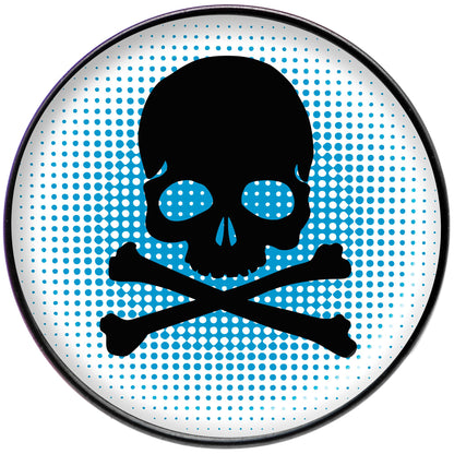 Blue Black Skull Black Barbell Tongue Ring