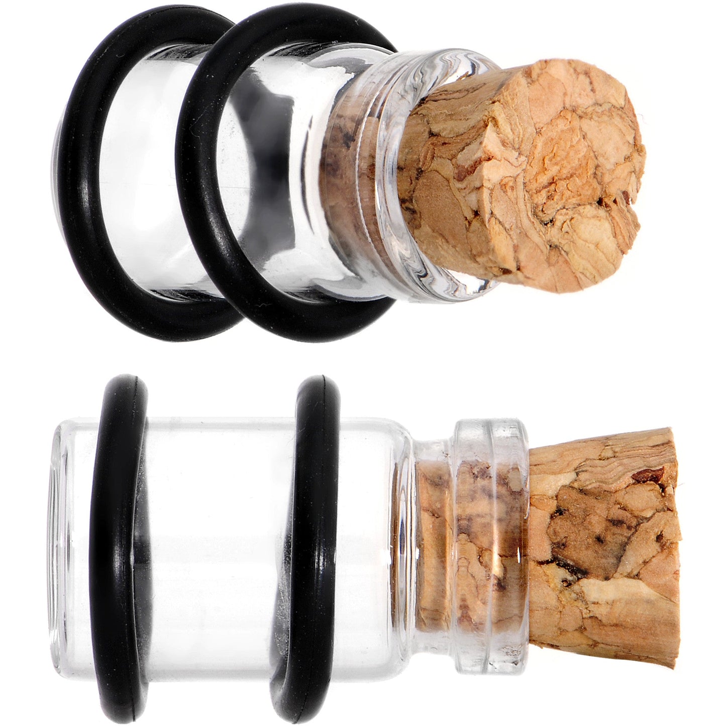 00G Corked Glass Bottle Straight Plug Set