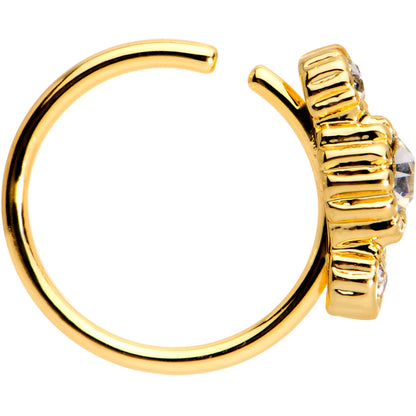 20G Clear CZ Gold Tone Fashion Fusion Seamless Circular Ring