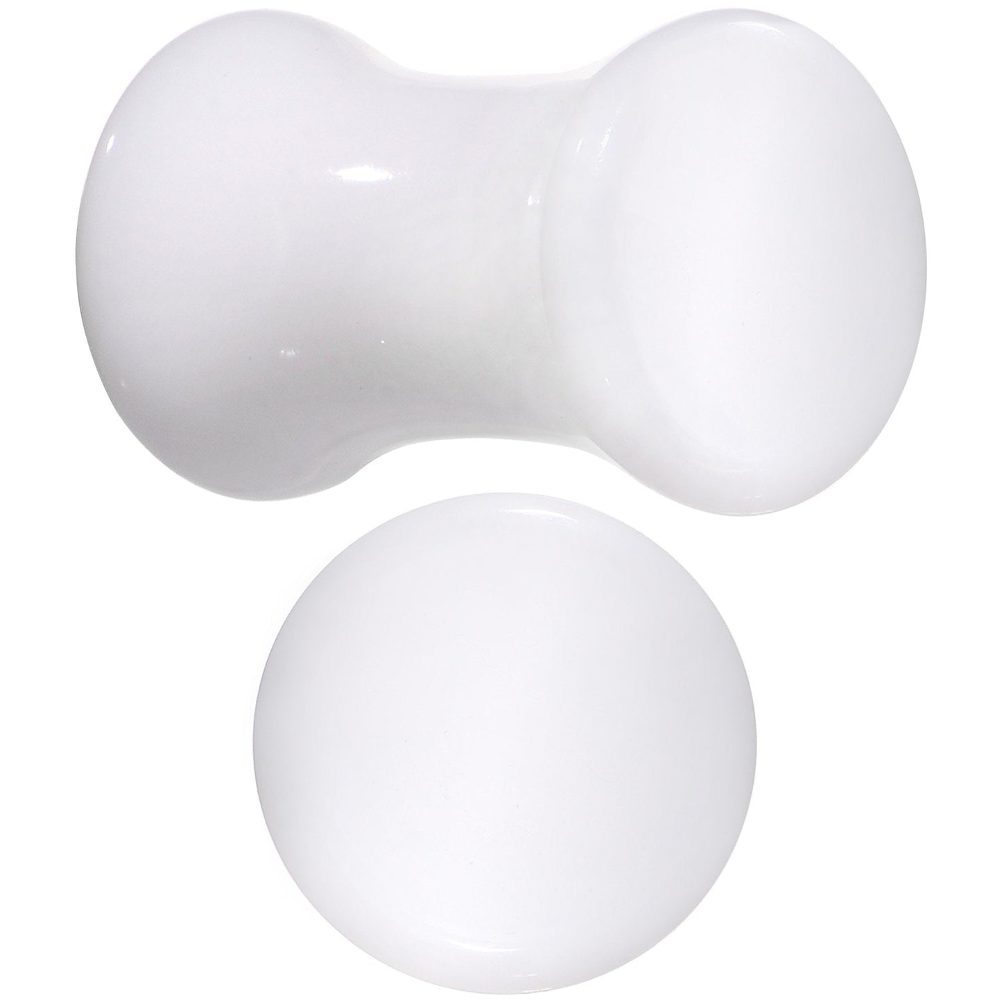 White UV Acrylic Saddle Plug Set 4mm to 25mm