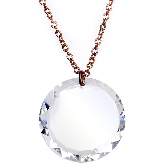 Clear Halo Copper Chain Necklace Created with Crystals