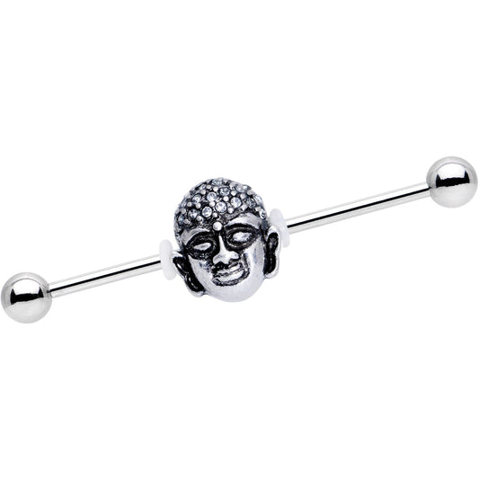Clear Gem Expanding Buddha Brain Industrial Barbell 38mm