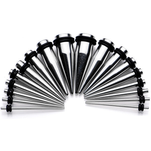 9 Piece Ear Stretching Kit in Stainless Steel Set of 2