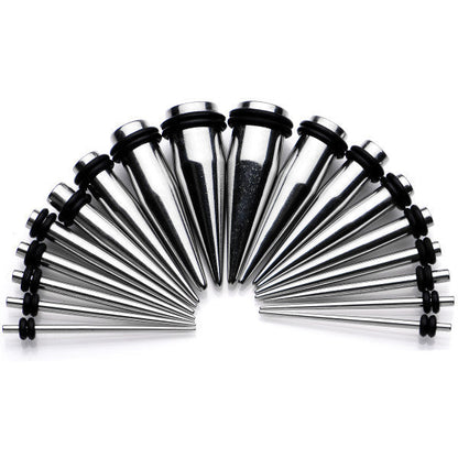 9 Piece Ear Stretching Kit in Stainless Steel Set of 2