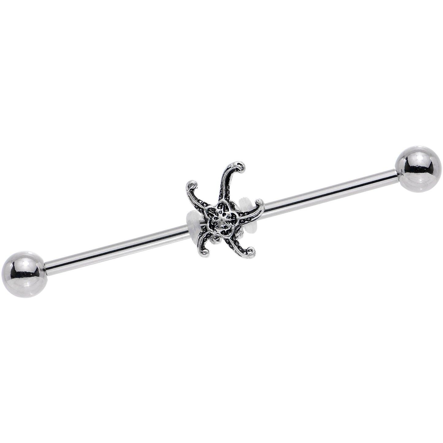 14G Steel Seeing Starfish Industrial Barbell 38mm
