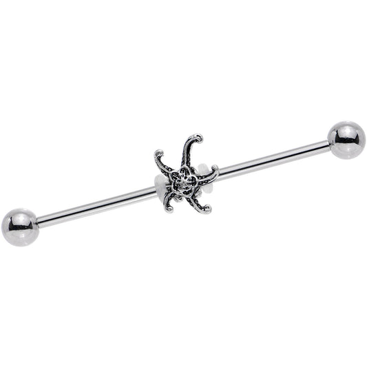 14G Steel Seeing Starfish Industrial Barbell 38mm