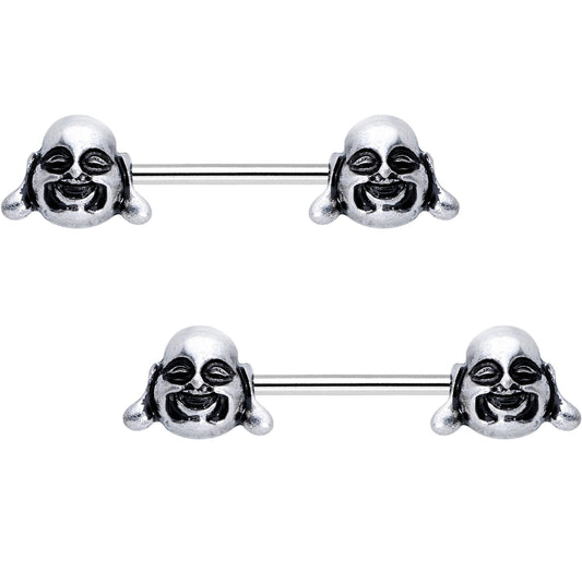 Chubby Buddha Barbell Nipple Ring Set