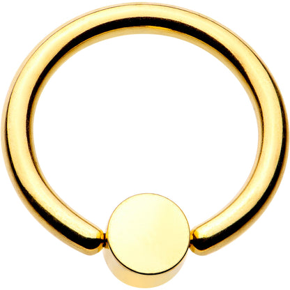 12G 1/2 Clear Gem 5mm Disc Gold IP BCR Captive Ring