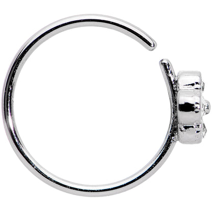 20G 3/8 Clear Gem Star Flower Seamless Circular Ring