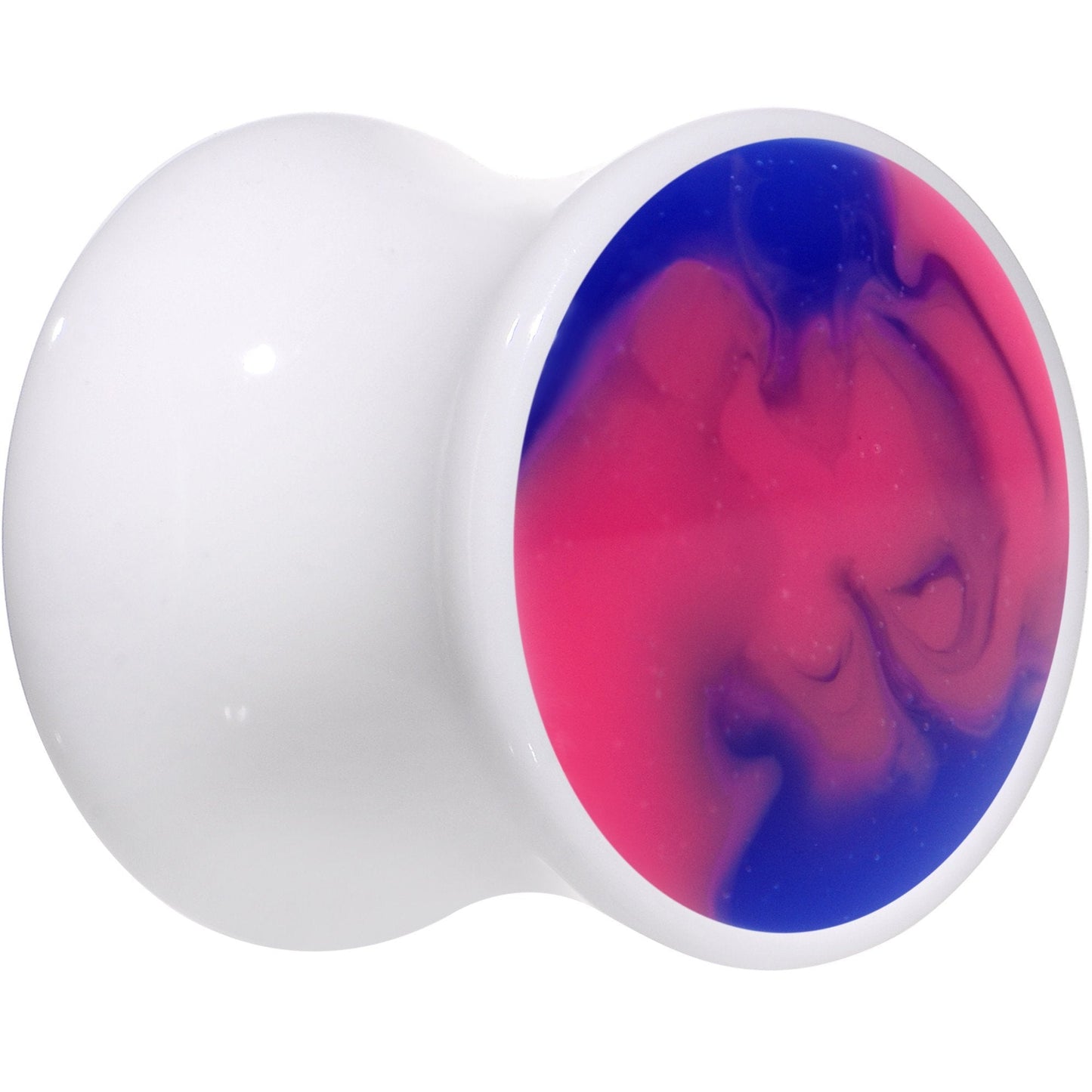 Blue and Pink Candy Swirl Saddle Plug Set Available in Sizes 0G to 20mm