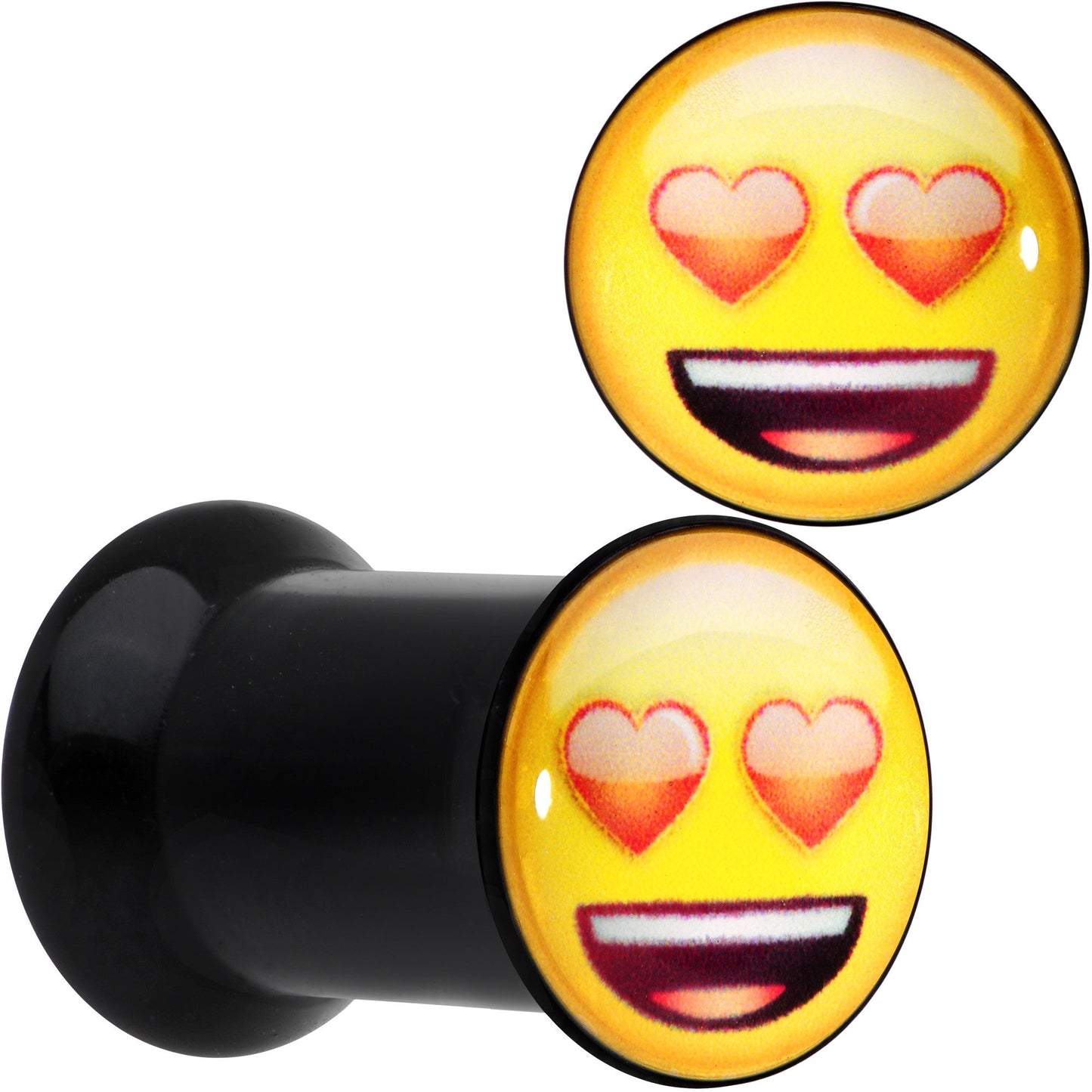 2G Licensed Heart Eyes emoji Acrylic Double Flare Plug Set