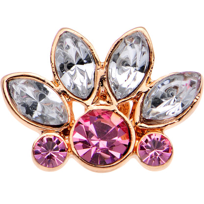 Clear Pink CZ Gem Rose Gold PVD Tiara Cartilage Tragus Earring