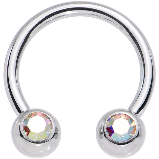 14G 1/2 Aurora Gem Horseshoe Circular Barbell