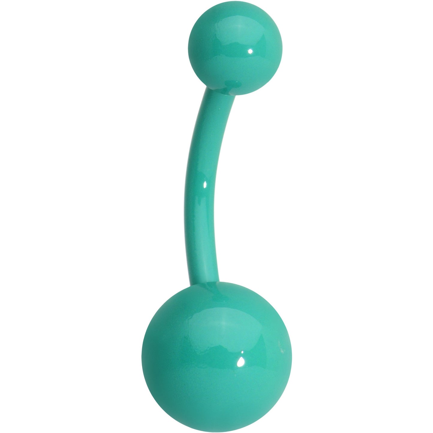 14G 3/8 Green Acrylic Over Steel Belly Ring