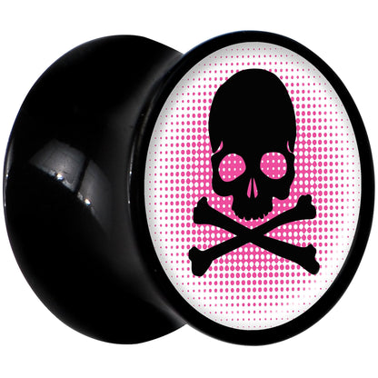 Black Acrylic Pink Black Skull Saddle Plug Set 00G