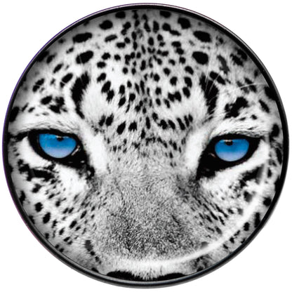 Black White Leopard Eyes Black Barbell Tongue Ring