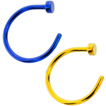 20G 5/16 Pack Set of 5 Assorted Stainless Steel Nose Hoop Rings