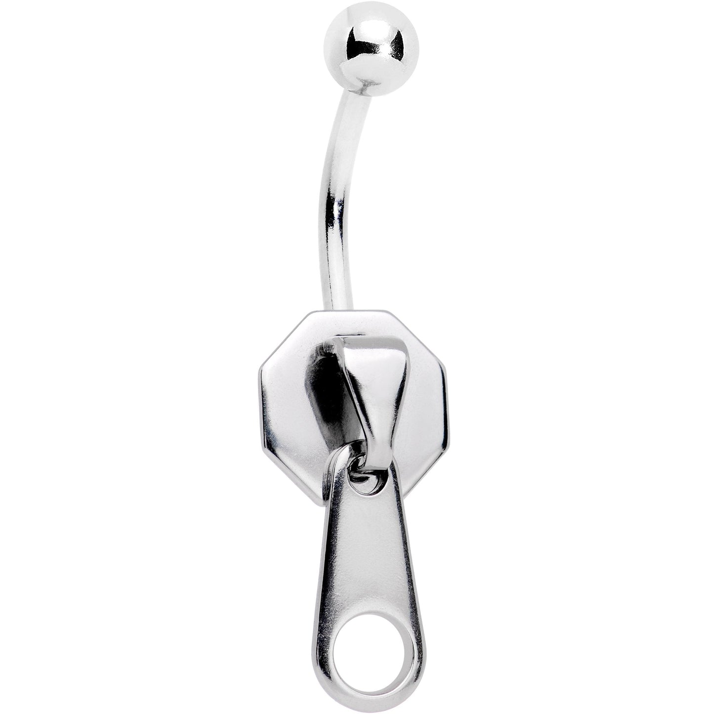 Zip It Up Dangle Belly Ring