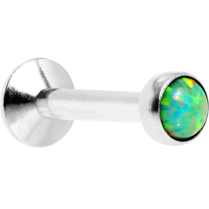 1/4 Green Synthetic Opal Internally Threaded Daith Cartilage Tragus