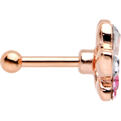 Clear Pink CZ Gem Rose Gold PVD Tiara Cartilage Tragus Earring