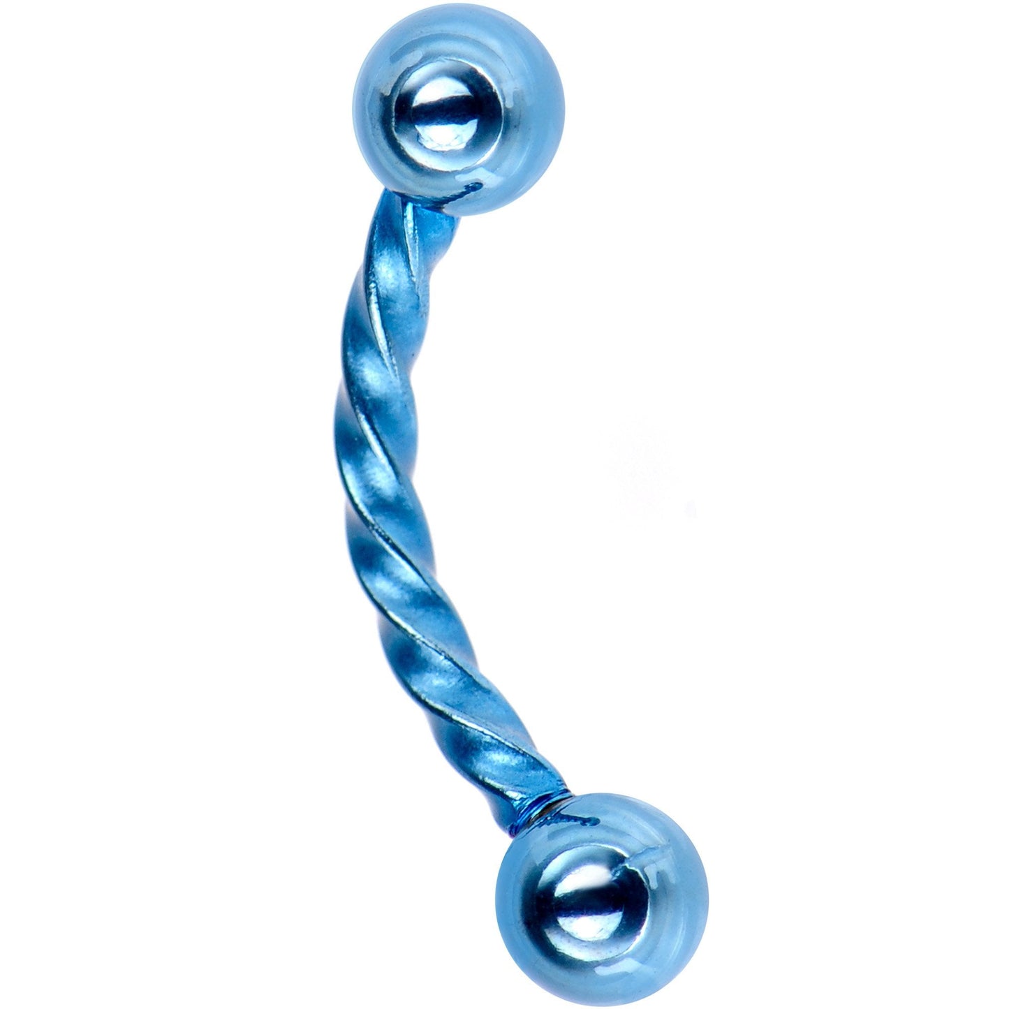16G 5/16 Light Blue IP Seriously Twisted Curved Eyebrow Ring