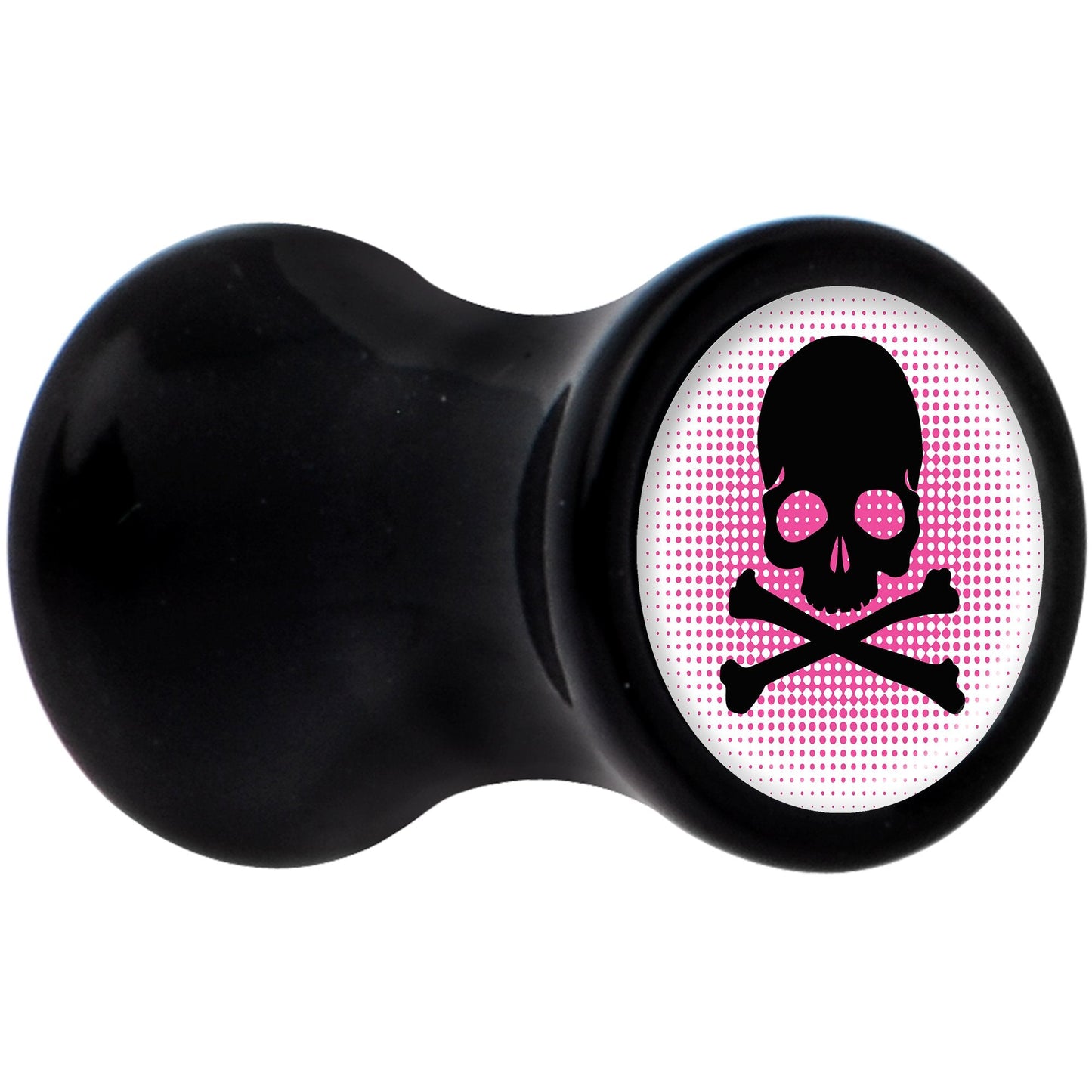 Black Acrylic Pink Black Skull Saddle Plug Set 4G