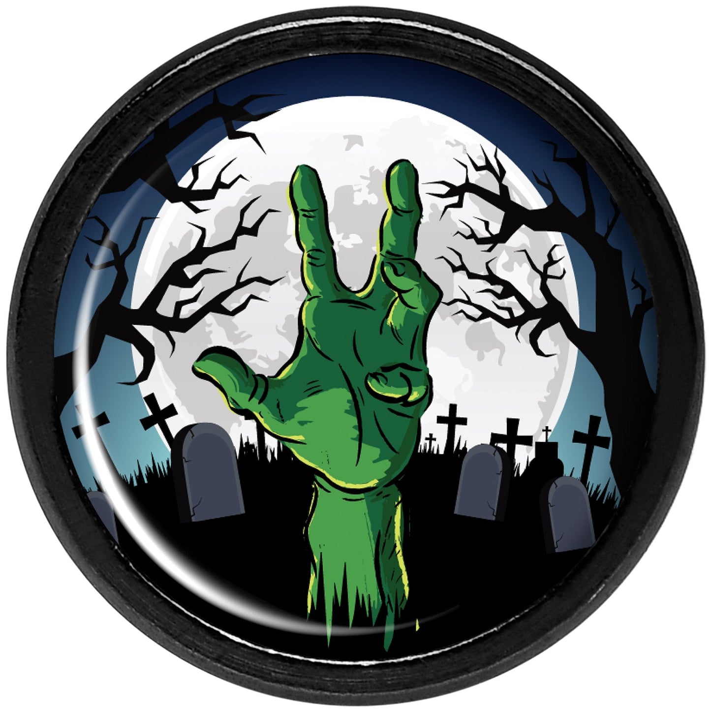 Cemetery Zombie Hand Halloween Black Anodized Plug Set 0G