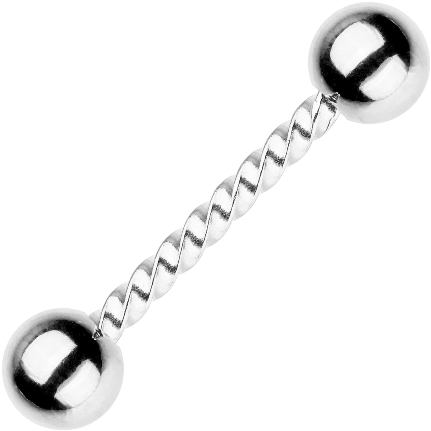 14G 5/8 Seriously Twisted Barbell Tongue Ring