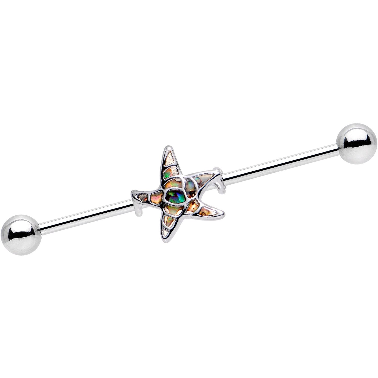 14G Seashell Starfish Industrial Barbell 38mm