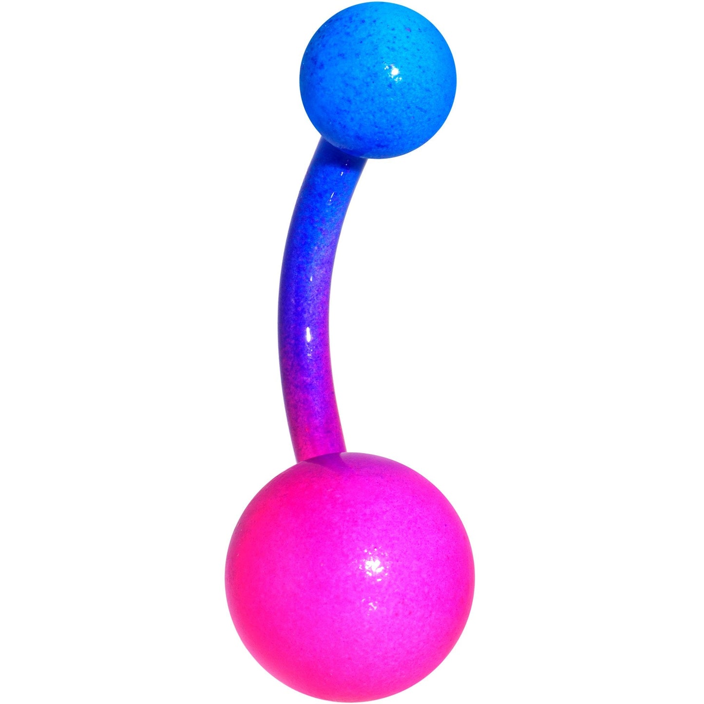14G 3/8 Color Plated Pink Blue Fade Belly Ring