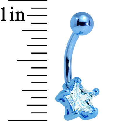Clear Cubic Zirconia Gem Multicolor Star Belly Ring Set of 5